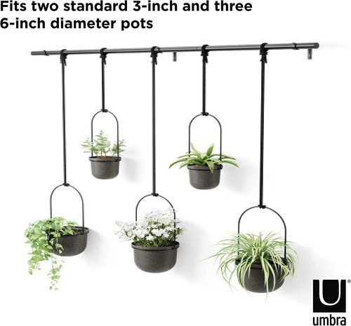 B-Ware Umbra Triflora Black Vaso Da Fiori Appeso Vaso Da Parete Fioriera Appesa - Foto 4 di 7
