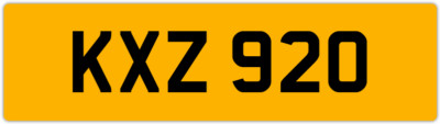 KXZ 920 K 3x3 DATELESS PRIVATE NUMBER PLATE KATE KEV KAZ KAS KAREN KAT KYLE KEN