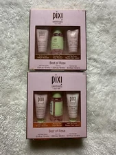 2 pixi Skintreats Best of Rose 3 Piece Set Skincare Kit Cleaner Tonic Booster