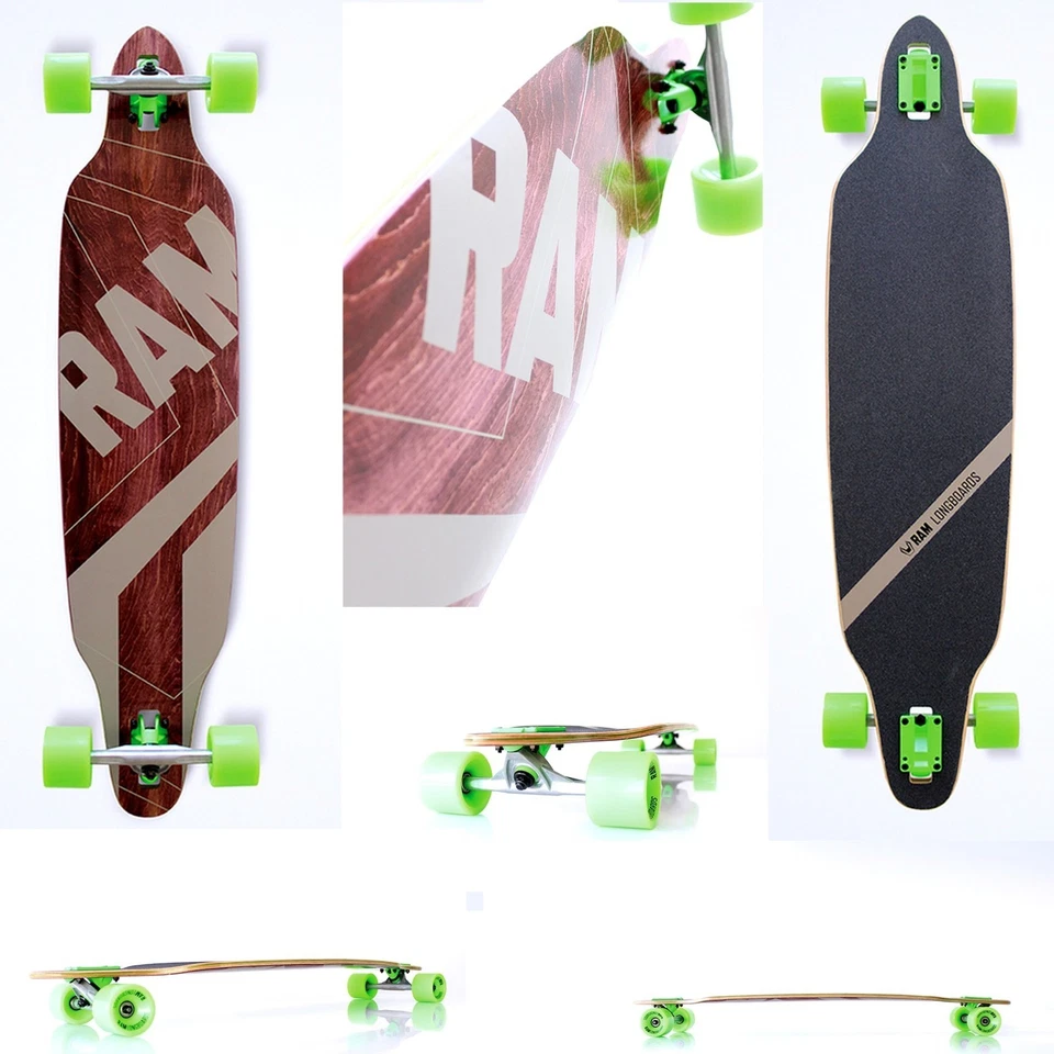 Longboard Ram Pin Stripes Skateboard Neu