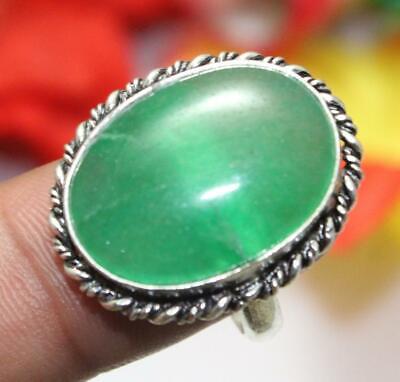 Green Onyx Sterling Silver Ovarlay 6 Grams Ring Size 6.75 US Gift Jewelry 