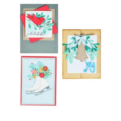 Sizzix® Christmas Wishes Stamp and Dies Bundle 722178 New - Picture 11 of 12