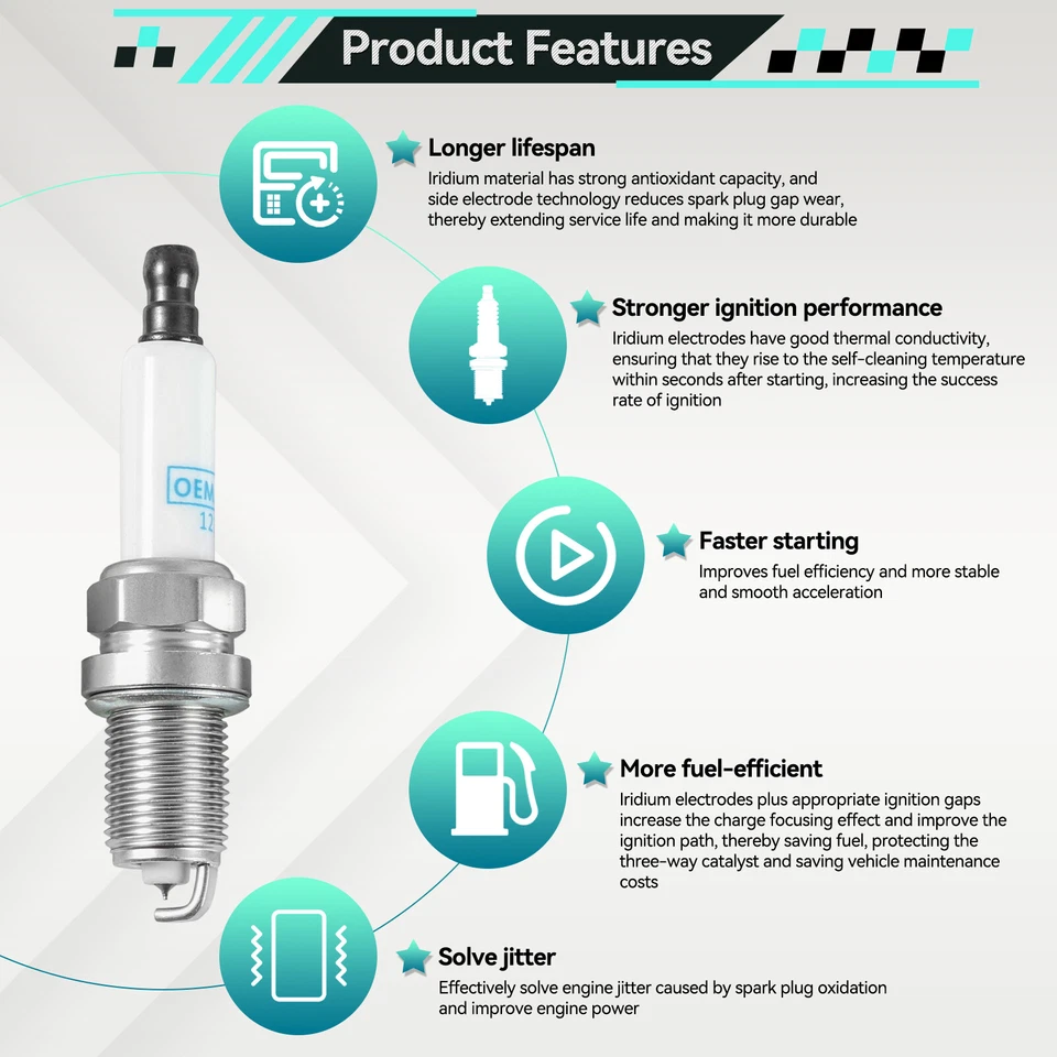 4Pcs For Buick Encore Chevy Cruze Trax 1.4L 2011-21Iridium Spark Plugs 55576026 Foto 2 de 4