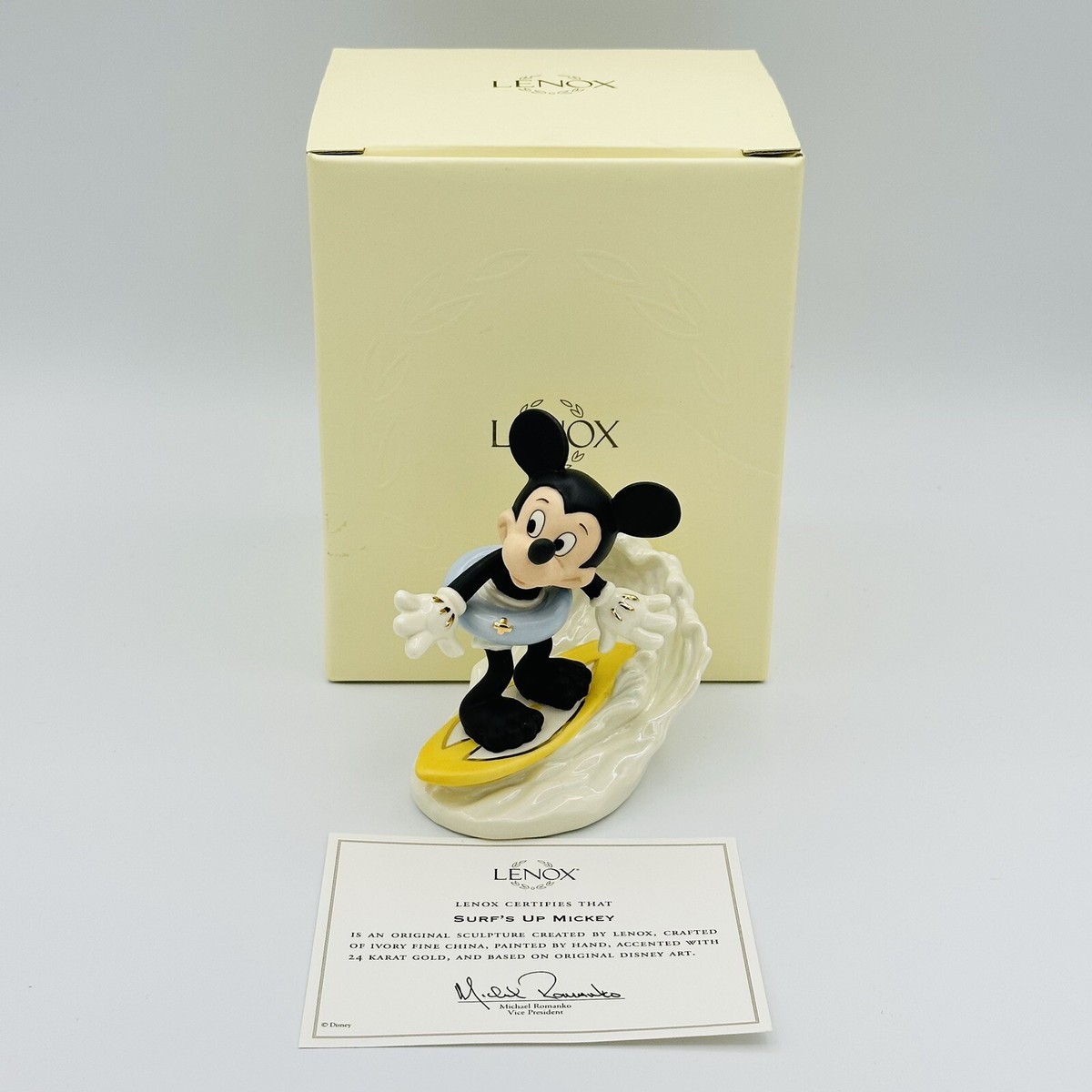 Lenox Disney Surf's Up Mickey Mouse Figurine Mickey For All