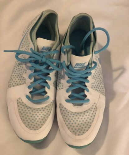 Womens Nike cute nike tennis shoes Dual Fusion TR3 Athletic Shoes- White/Blue Size 8