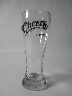 2009 CHEERS BOSTON COLLECTIBLE TALL CLEAR BEER DRINKING GLASS 8''
