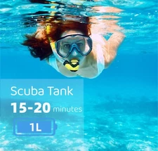 Mini Scuba Diving Equipment Kit Underwater Breath Oxygen Tank 15-20 Minutes 1L