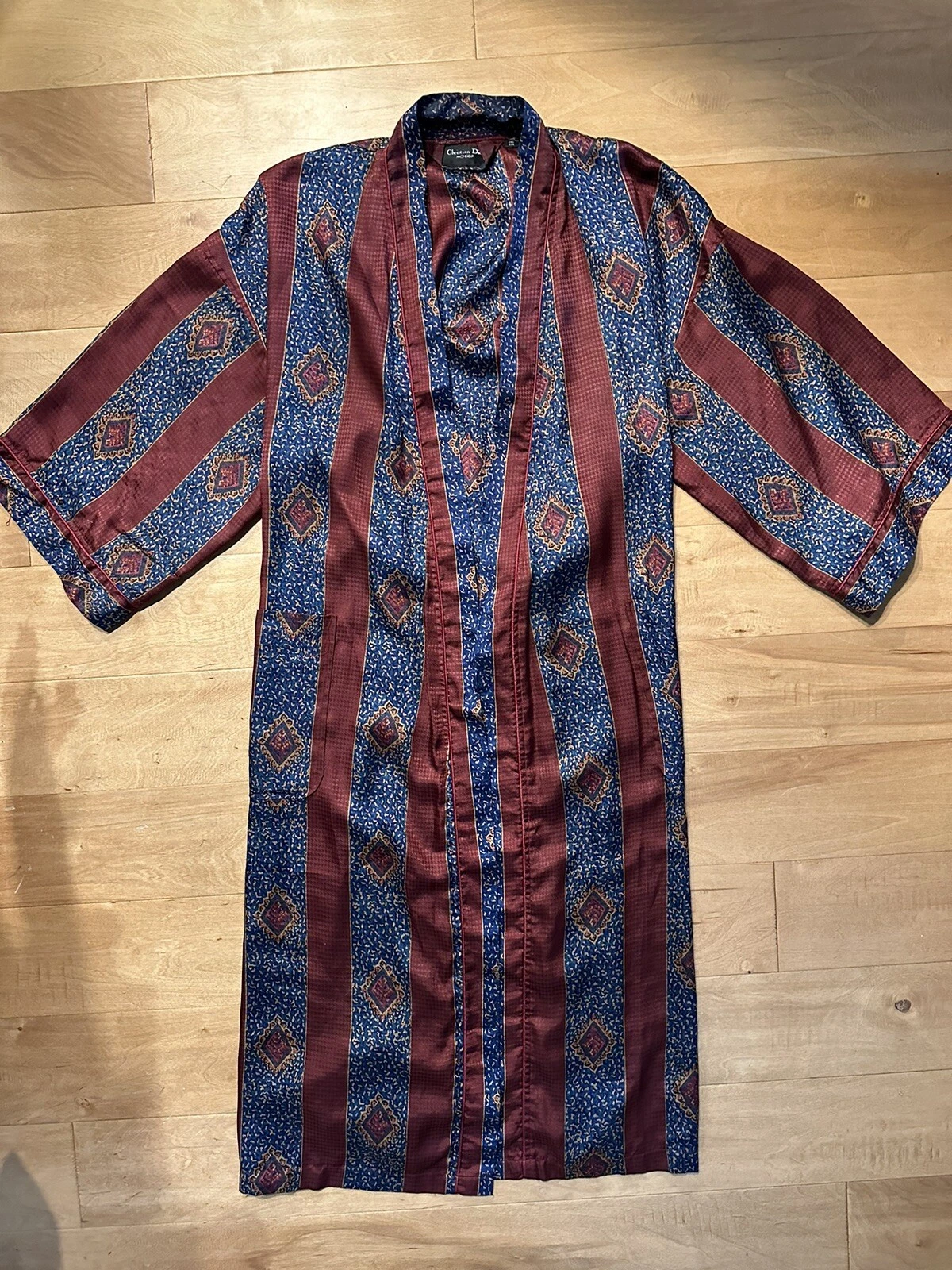 Robe de designer vintage Christian Dior Monsieur polyester taille unique joli motif