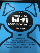MHF-189 HI-FI SAMS MANUAL ONKYO PIONEERR SILVER MARSHALL SOUNDESIGN TECHNICS NOS