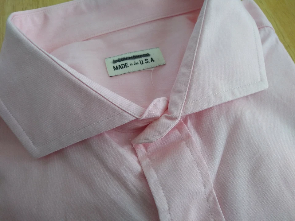 NWOT Club Monaco Pink USA Spread Collar Dress Shirt 16.5-35  Retail $139 - Image 2 of 4