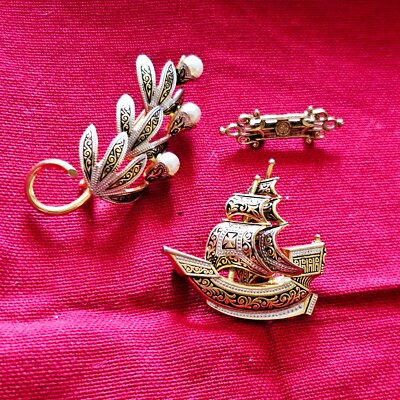 Vintage Schmuck Konvolut 3 Broschen - lbb0500