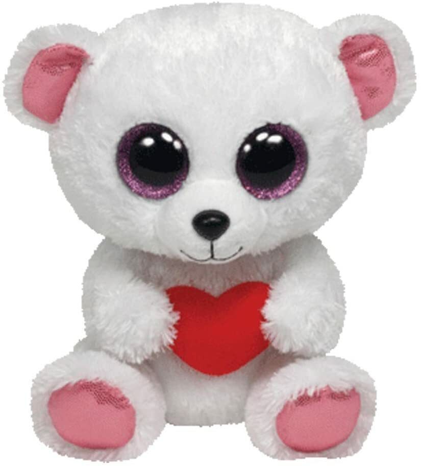 Ty Beanie Boo Boos 36103 Sweetly the Valentine Bear with Heart Regular 15cm