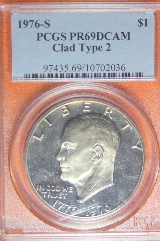 1976 S PCGS PR69DCAM CLAD TYPE 2 IKE EISENHOWER DOLLAR #B43044