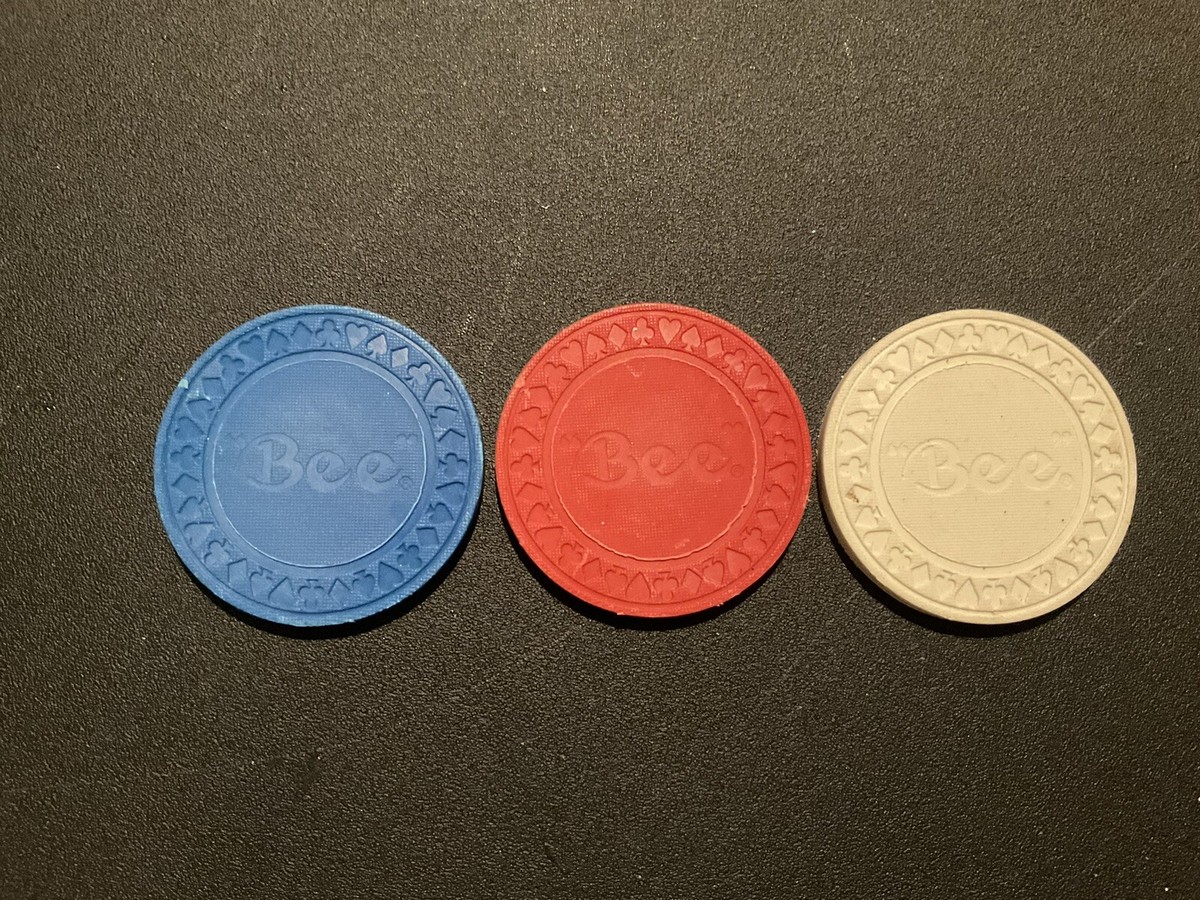 Vintage Bee Poker Chips Red/White/Blue 181 Chips | eBay