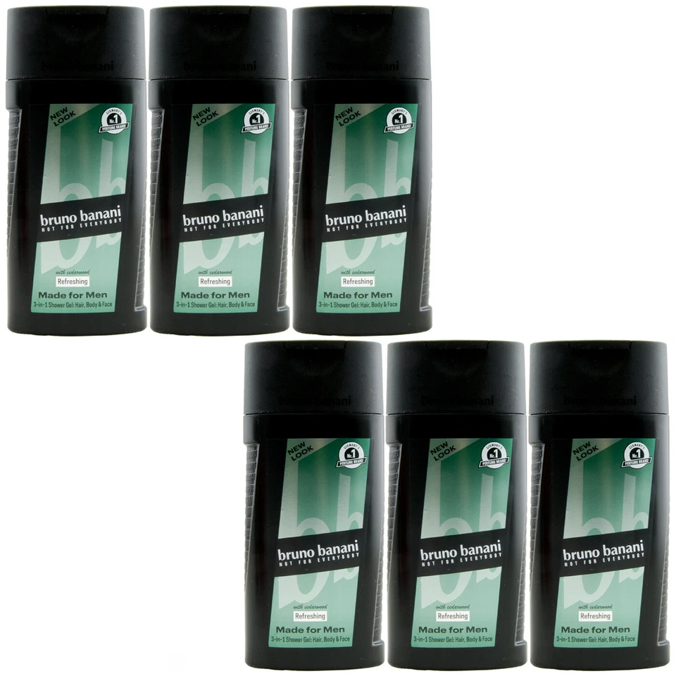 Bruno Banani Duschgel MADE FOR MEN 6 x 250ml für Haar, Körper & Gesicht