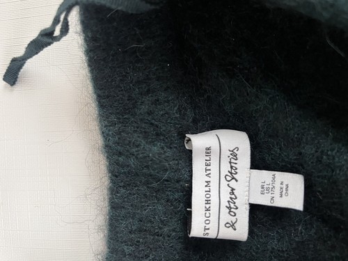 Stockholm Atelier & Other Stories Green Alpaca Wool Blend Sweater Pullover Sz L - Picture 4 of 7