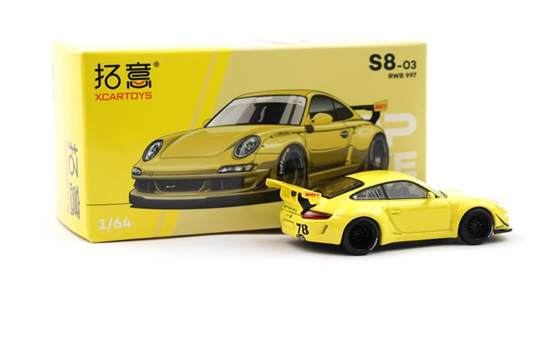POPRACE 1/64 Yellow Porsche RWB 997 alloy car model toy | eBay