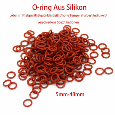 Roter Silikon O-ring Wasserdicht, Hochtemperaturbeständig Und Sicher 5mm--48mm