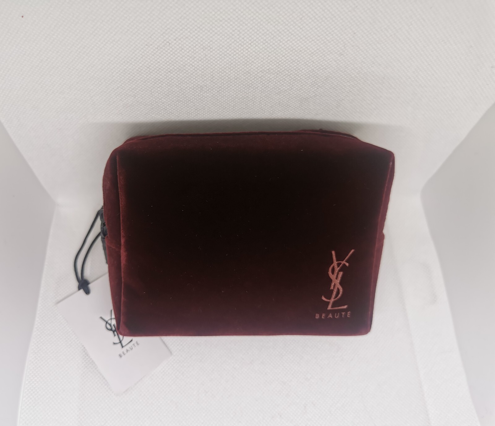 Borsa cosmetica trucco bellezza Yves Saint Laurent YSL borsa da viaggio velluto bordeaux