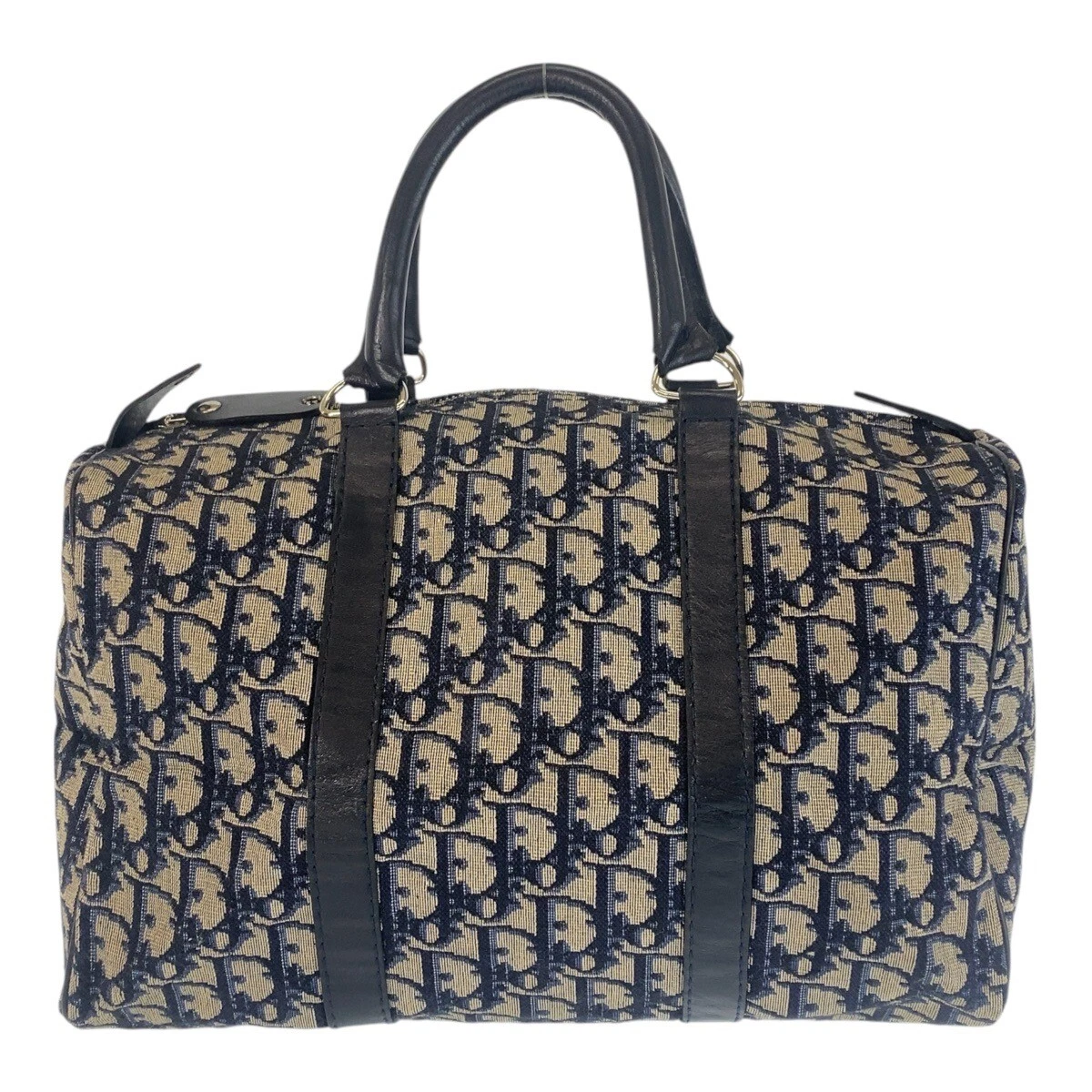 Christian Dior sac à main trotteur vintage sac boston marine argent toile quincaillerie