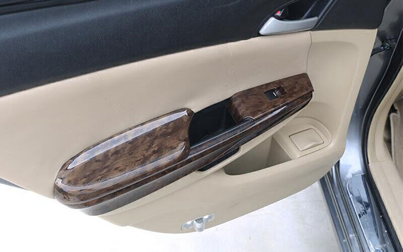 Fit For Honda Accord 2008-2013 Dark Wood Grain Window Lock Lift Panel Frame 8pcs