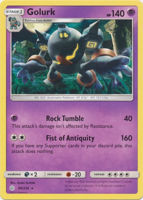 Golurk 90/236 SM - Cosmic Eclipse Rare Pokemon TCG