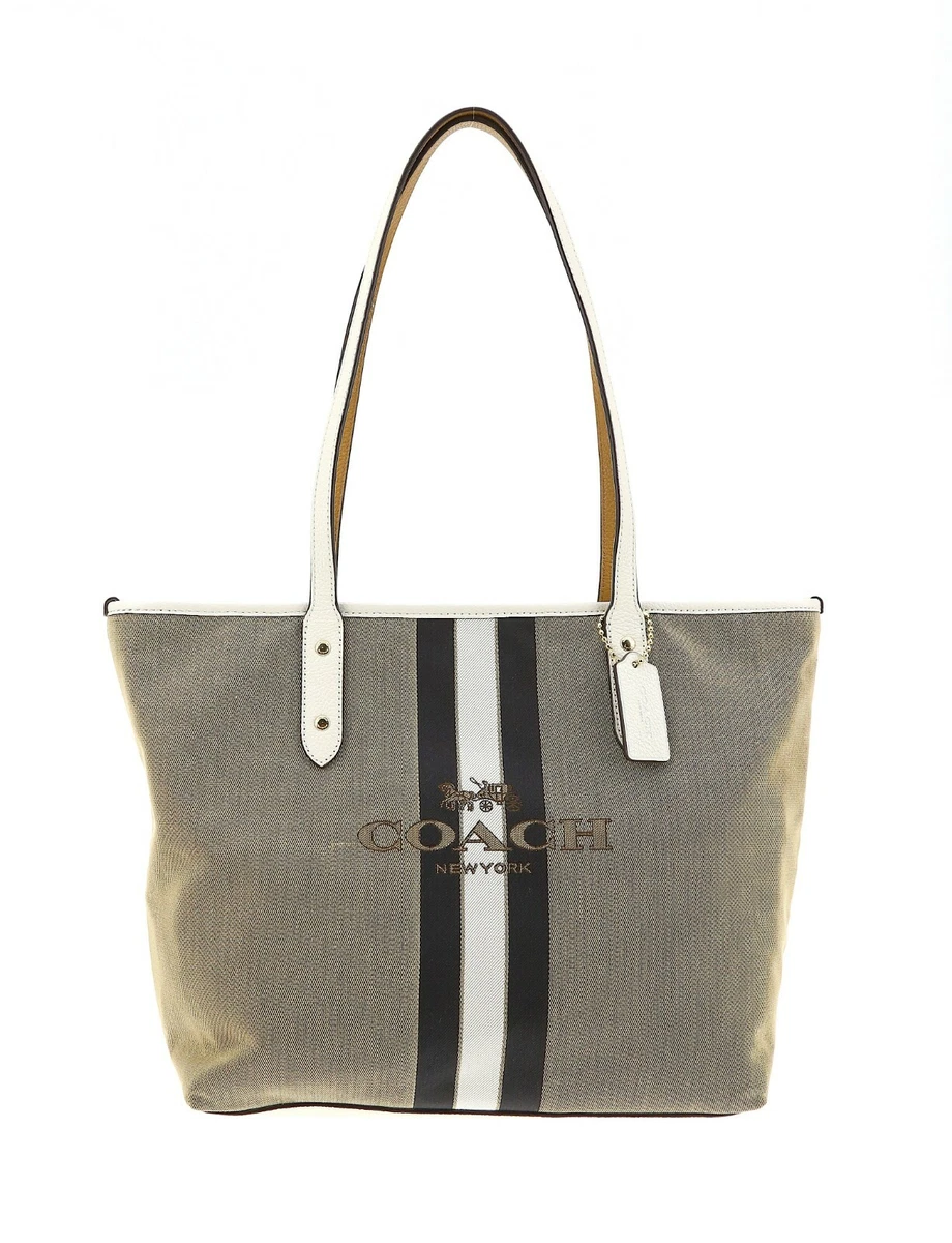 Coach horse and carriage jacquard city tote Clearance