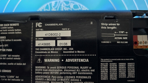 Chamberlain Liftmaster 41DB002-2 Board Purple Learn Button "MAIL IN REPAIR ONLY" - Picture 2 of 5
