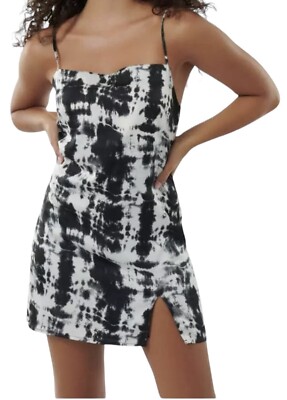 black tie dye mini dress Mercury Tie Dye Cotton Mini Skater Dress | Disturbia main image 1