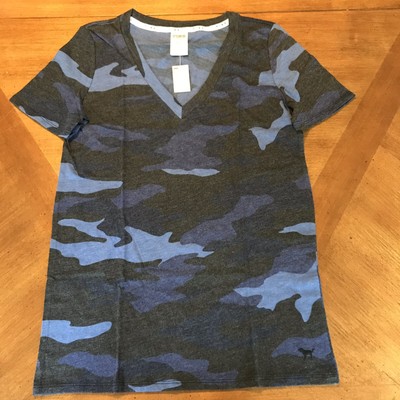 New Victoria Secret Sheer Sleep Tee Coastal Blue with Silver Dots Size XS