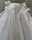 Sweet Kids Petal White Lace Sleeve Satin Dress w/ Pearl Brooch Communion Dress 7 — photo 8