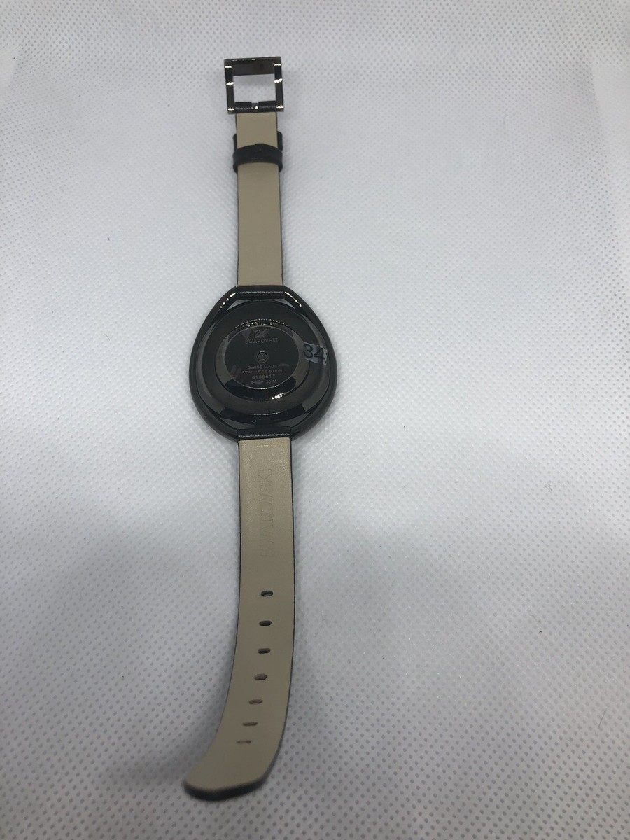 Swarovski Crystalline Oval Gun/Blk Watch NWT | eBay