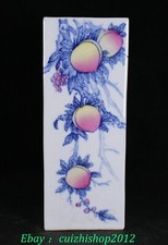 15'' Old Dynasty Marked Blue White Color Porcelain Peach Brush Pot Pencil Holder