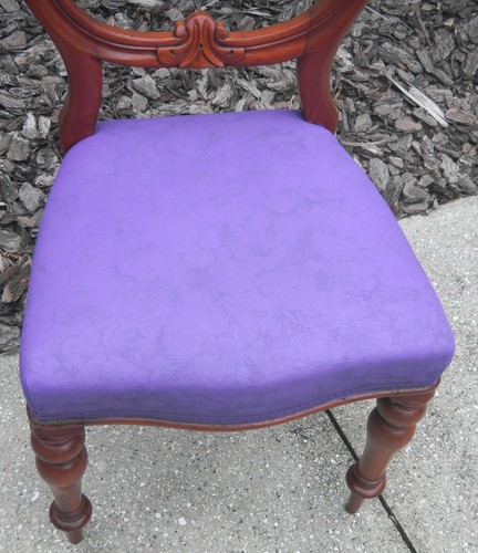 ANTIQUE VICTORIAN ROCOCO REVIVAL BALLOON BACK CHAIR - WALNUT - SET OF TWO! - Picture 5 of 8