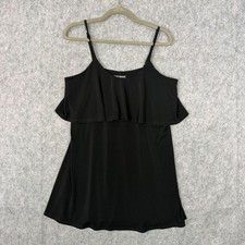 Express Dress Womens Medium Black Ruffle Tank Sleeveless Jersey Short casual