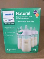 Philips Avent Natural Glass Baby Bottles with Natural Response Nipples 3-6m