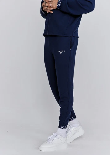 SikSilk Mens Navy Joggers Medium 32" Waist
