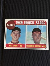 1969 Topps: San Diego Padres Rookie Stars -Card #304-Bill Davis/Clarence Gaston. rookie card picture