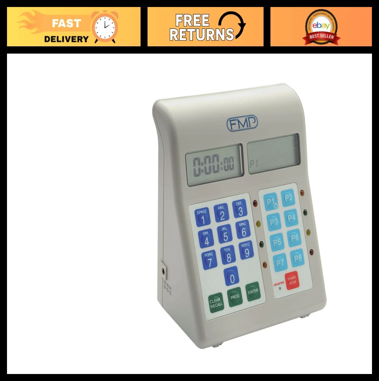 8-in-1 Digital Kitchen Timer - Battery Operated Countdown & Count-Up Timer for C