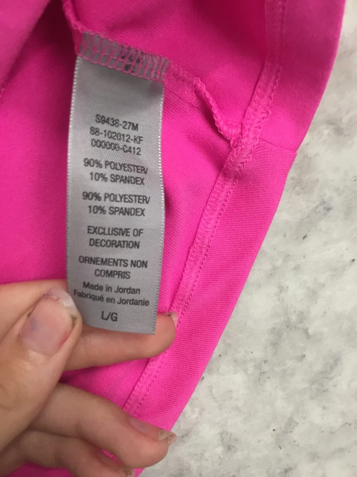 Camisa Champion C9 1/4 Cremallera Mujer L Grande Semi-Ajustada Rosa Caliente Larga Slv Bolsillo Foto 4 de 4