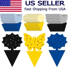 24Pcs 48PCS Sticky Fruit Fly Traps, Fungus Gnat Killer Trap use Indoor Outdoor