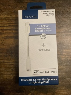 Insignia- Lightning to 3.5 mm Headphone Adapter - White