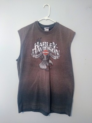 Harley Davidson Tank Top Men's Large 2007 Gray Pre Shrunk Cotton Blend MN-Flaw