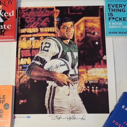 Joe Namath Stephen Holland New York Jets Signed Original Lithograph!!