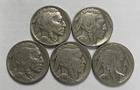 1930 1935 1936 1936-D 1937 Buffalo Nickel Lot of 5