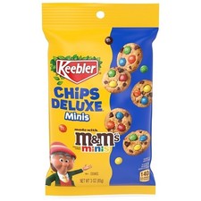 Keebler Chips Deluxe Minis Rainbow M M s Cookies, 3 Ounce, 6 Per Box, 6 Per Case