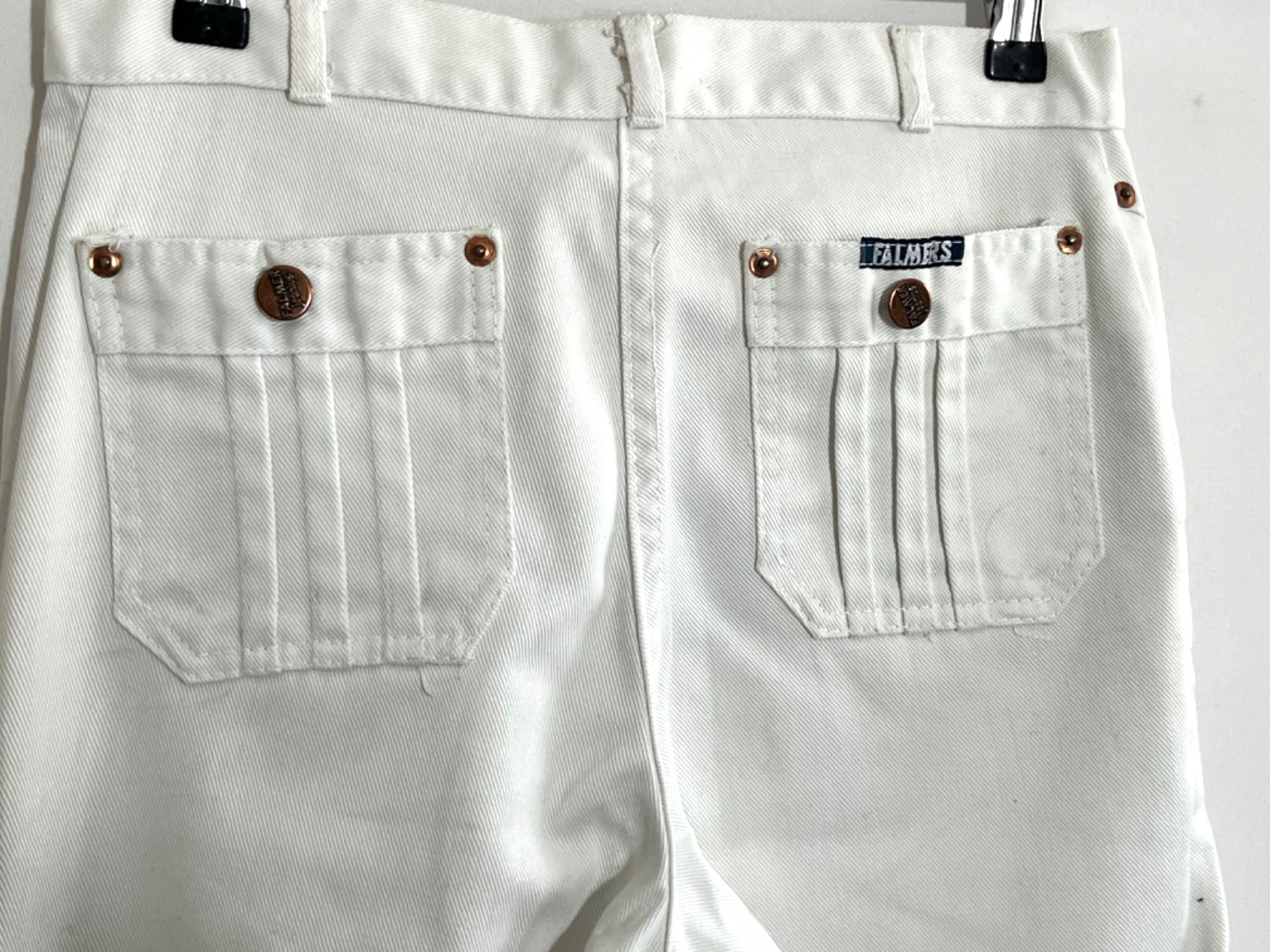 Vintage 12" Flares Falmers W28 L30 White Excellent Condition c1970s Aero Zips image 10