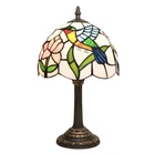Vintage Hummingbird Stained Glass Table Lamp Tiffany Style Bedside Light Decor