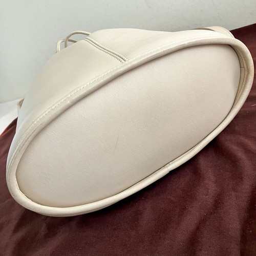 Old Coach Nicholas Drawstring Bucket Bag Leather Ivory White Vintage Used 112518 - Picture 8 of 14