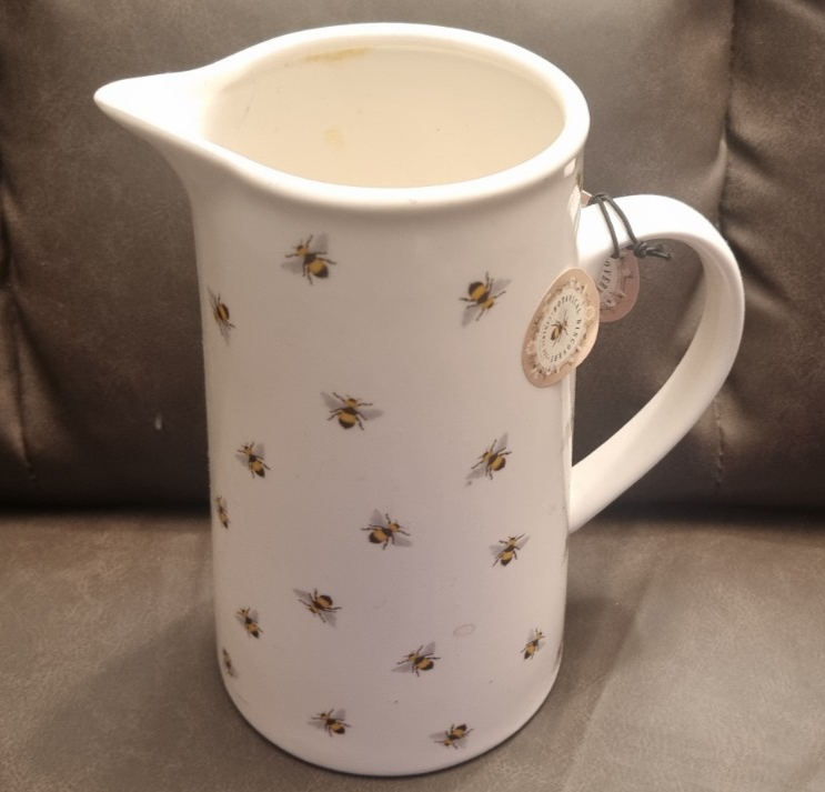 BUMBLE BEE BOTANICAL DISCOVERY  CERAMIC JUG (or vase)  20cm tall  new with tags